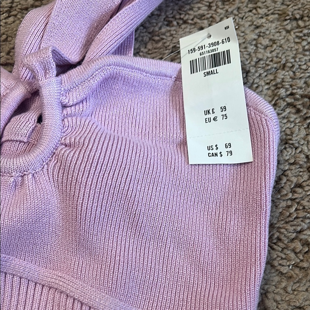 NWT Abercrombie & Fitch Mini Pink Ribbed Knit Dress - Picture 4 of 4